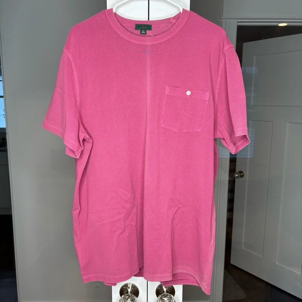 NWT J. Crew Washed Piqué Pocket T-shirt Plum Pink